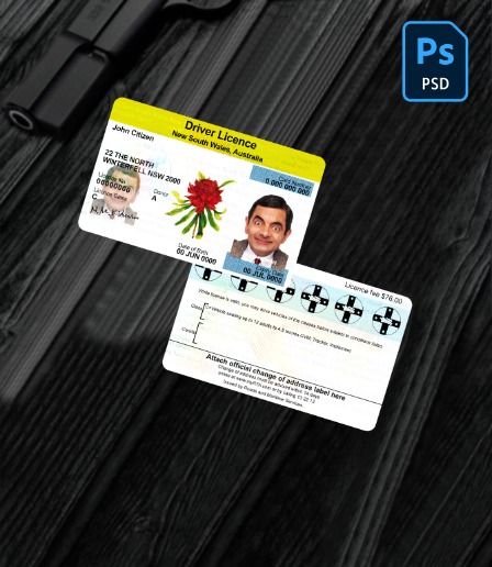 Australia New South Wales driver license PSD